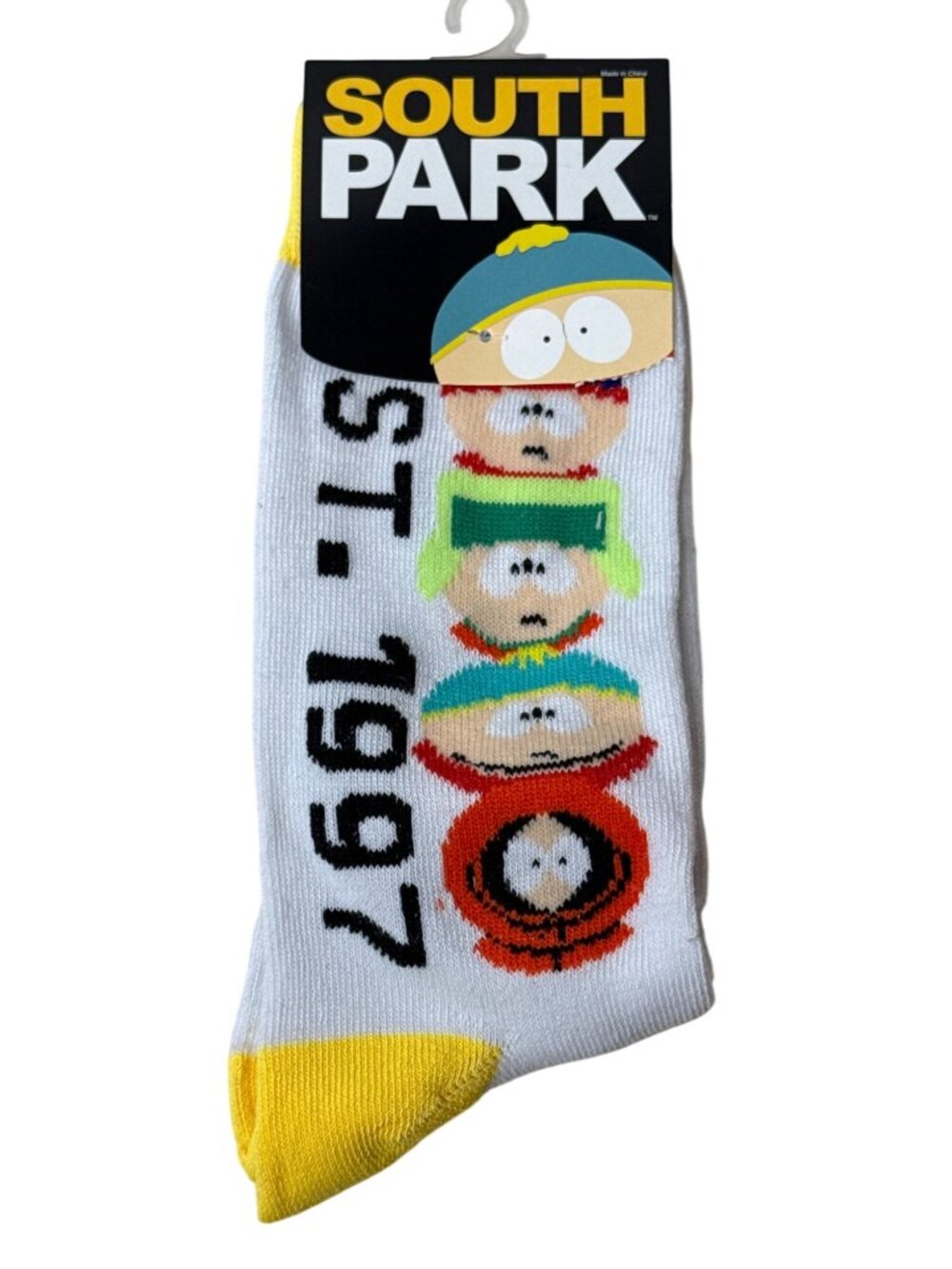 White South Park Graphic Crew Socks NWT Men’s 6-12 Fun Novelty Cartoon